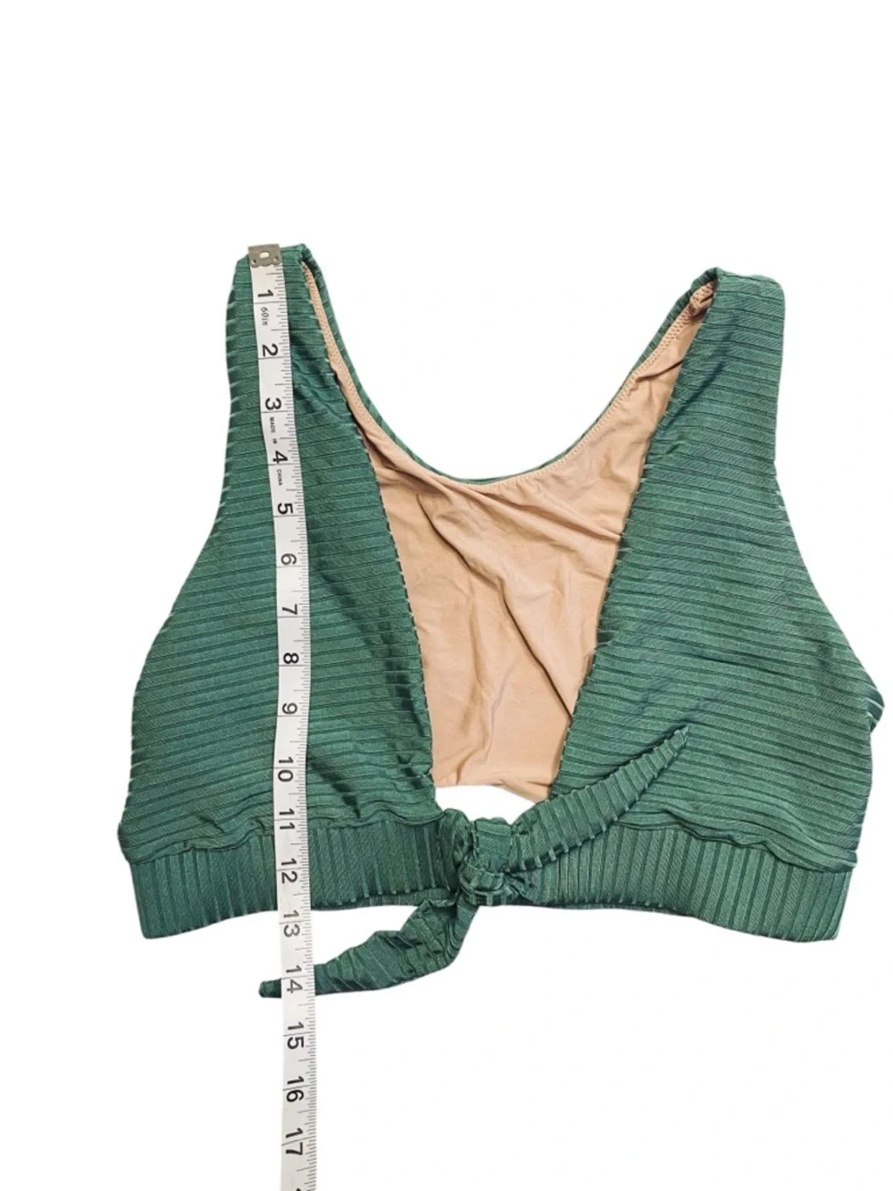 PQ Swim Emerald Keyhole Crop Top High Neck Bikini Top New